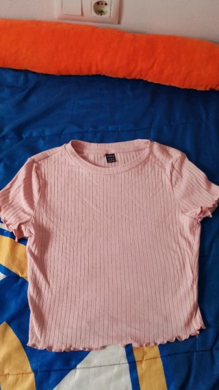 Camiseta Crop Top Rosa Canalé Shein Talla S