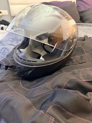 Conjunto Moto Niña Casco Chaqueta Pantalón