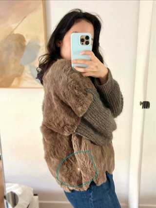 Chaqueta Vintage de Pelo con Mangas de Mohair