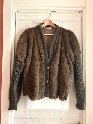 Chaqueta Vintage de Pelo con Mangas de Mohair