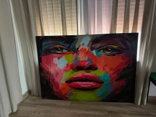 Cuadro grande abstracto mujer multicolor 139 cm