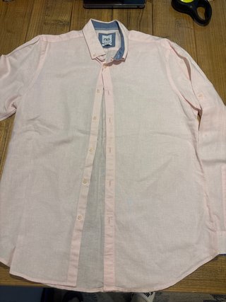 Camisa Zara Rosa Lino