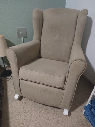 Butaca balancín tela beige