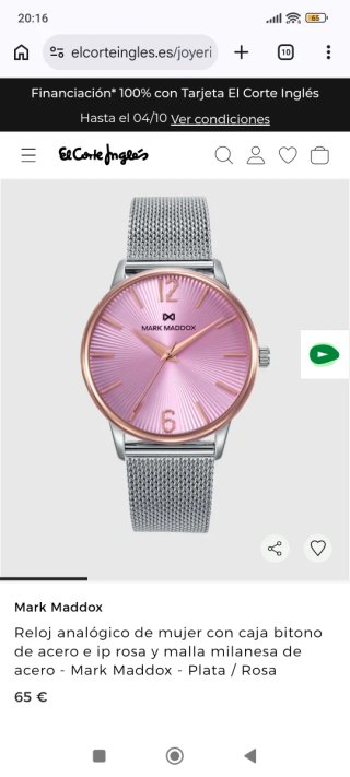 Reloj Mark Maddox Mujer Rosa y Plata