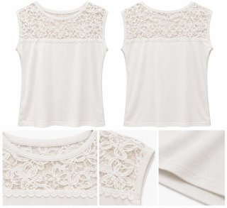 Camiseta Etam Blanca con Encaje