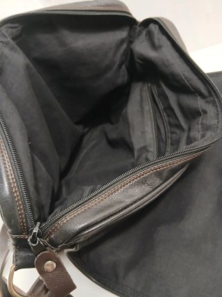 Maletín/Bolso Mensajero Cuero Vintage Marrón Negro