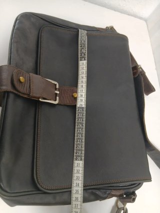 Maletín/Bolso Mensajero Cuero Vintage Marrón Negro