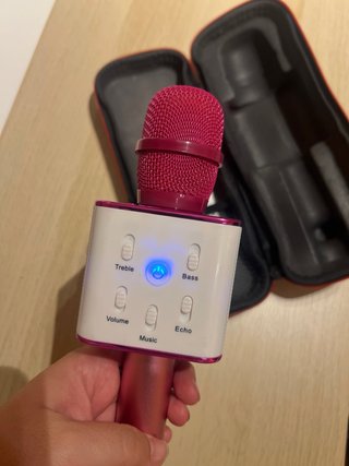 Micrófono Altavoz Karaoke Rosa