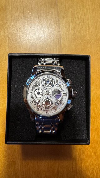 Reloj de lujo hombre Plateado elegante