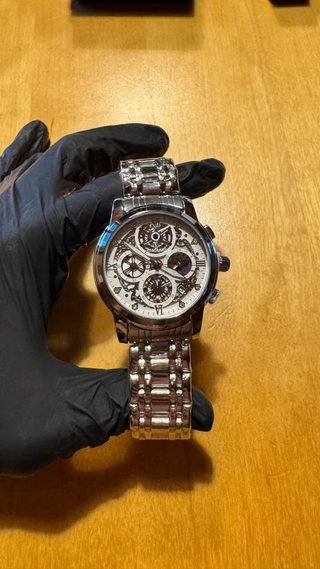 Reloj de lujo hombre Plateado elegante