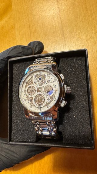 Reloj de lujo hombre Plateado elegante