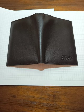 Cartera Cristian Conte Piel Negra/Marrón Nueva
