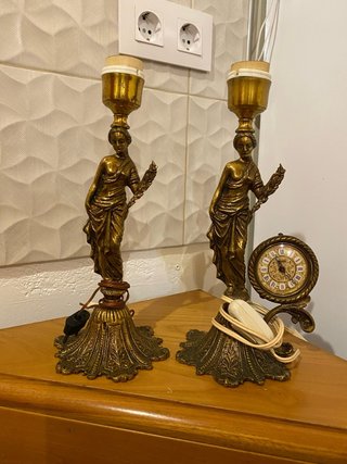 Lámparas Vintage Figuras Mujer Bronce