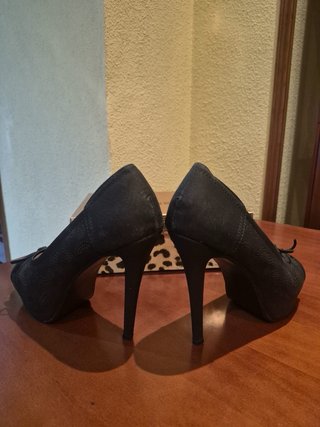 Zapatos Peep Toe Negros Festiss Talla 40
