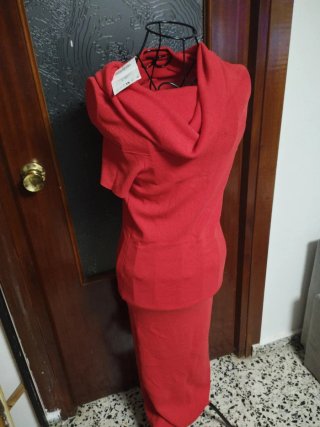 Vestido Largo Rojo Zara Talla M