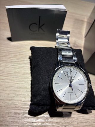 Calvin Klein Reloj Plateado Esfera Blanca