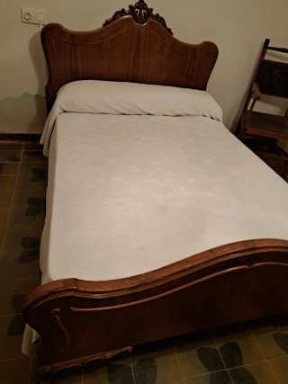 Cama Antigua de Madera Vintage 1,35 x 1,85