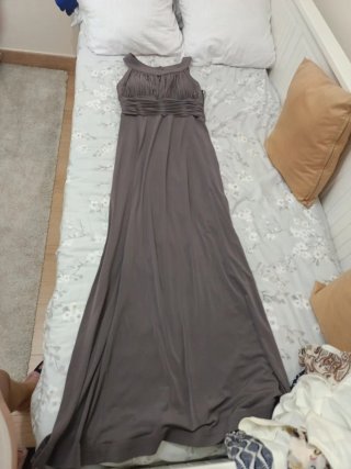 Vestido largo gris