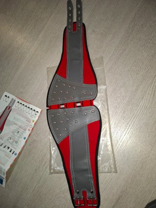 Faja Lumbar Hebillas Roja y Gris