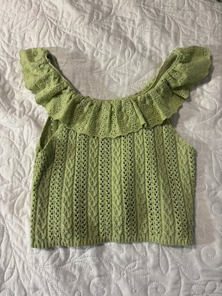 Top Zara verde niña talla 11-12