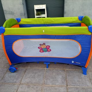 Cuna portátil Zibos fácil de montar, con colchon