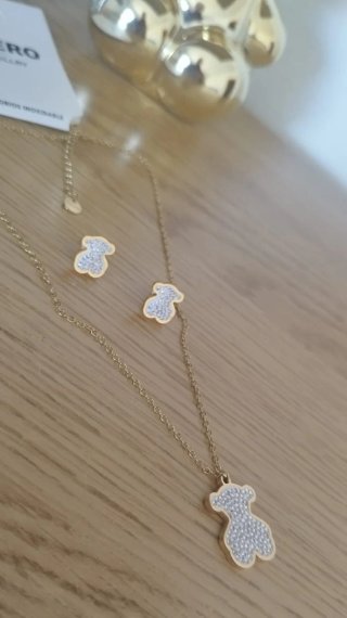 Conjunto Collar y Pendientes osito
