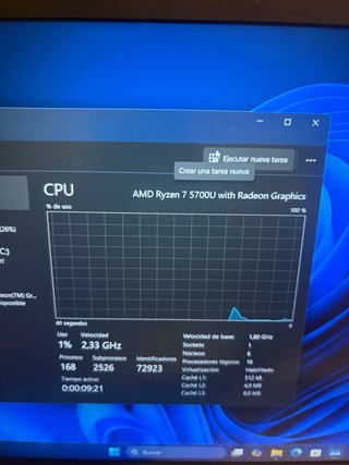 Portátil Acer Ryzen 7 5700 16GB RAM 512GB SSD