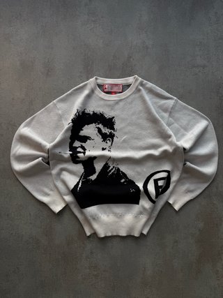 Jersey Retro Blanco y Negro Talla M
