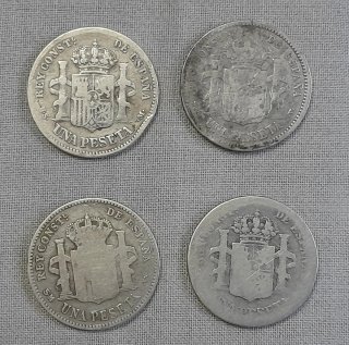 Monedas 1 Peseta Plata Diferentes Años