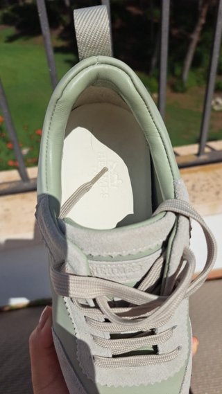 Zapatos Hermes Beige y Verde