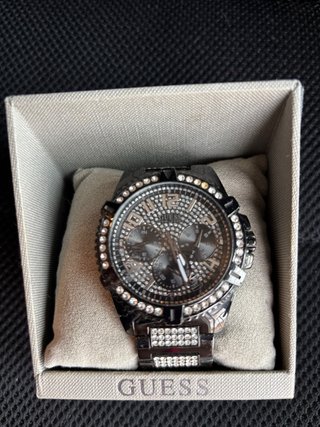 Reloj Guess Hombre Negro y Plateado