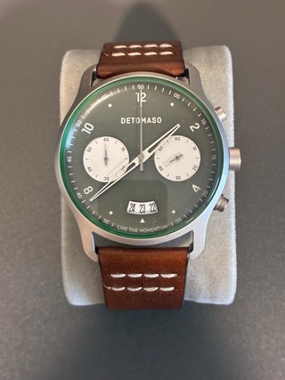 Reloj Detomaso Verde con Correa Marrón