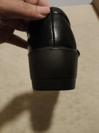 Merceditas piel sintética tacón negro 5cm