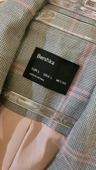 Chaleco Largo de Cuadros Bershka