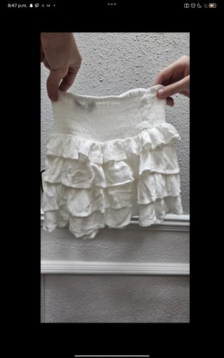 Falda Bershka niña blanca volantes