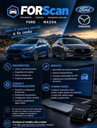 FORScan Ford Mazda - Coding, Diagnosis y Funciones