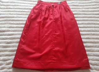 Falda Chanel Roja Midi Talla S