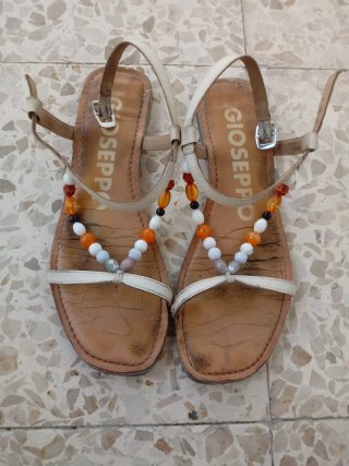 Sandalias blancas mujer, talla 38, Gioseppo