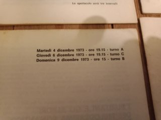 Lotto  Brochure Teatro 1973 74..