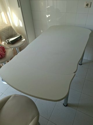 Mesa de Cocina Extensible Blanca