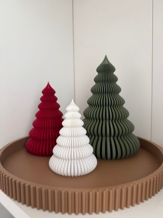 Set di 3 alberi decorativi per Natale e vassoio