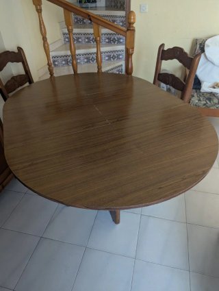 Mesa de comedor de madera extensible