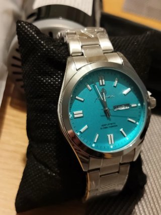 Parnis Reloj Hombre Turquesa y Plata