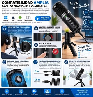 Micrófono Condensador PC · Nuevo a estrenar