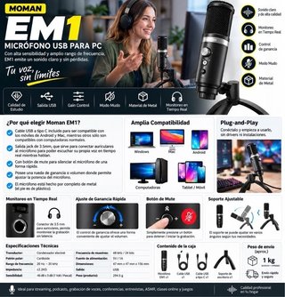 Micrófono Condensador PC · Nuevo a estrenar