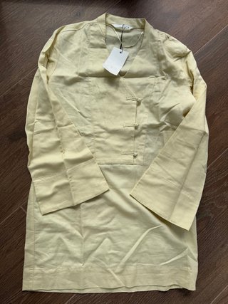 Vestido Zara Lino Amarillo Talla Única Nuevo