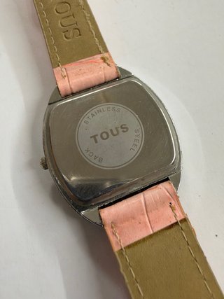 Reloj Oso con Brillantes Rosa y Plateado