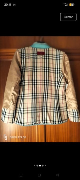 Parka Burberry Celeste Talla 42