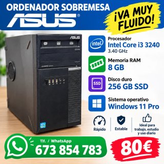 Ordenador Sobremesa Asus i3 8GB RAM 256GB SSD