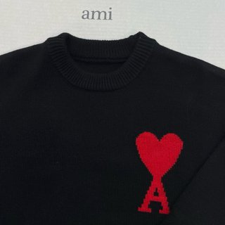 Jersey Ami Paris Negro Corazón Rojo
